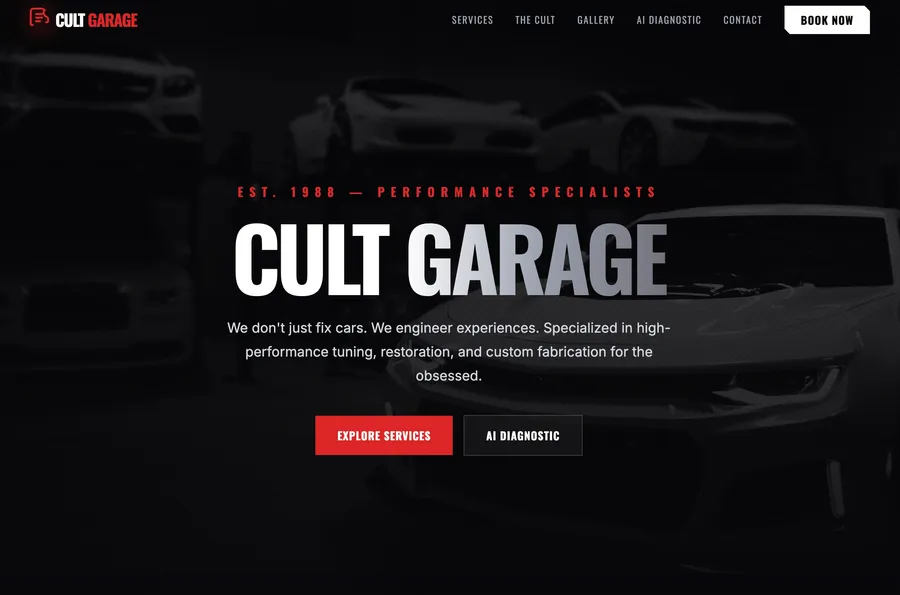 Cult Garage, Automotive